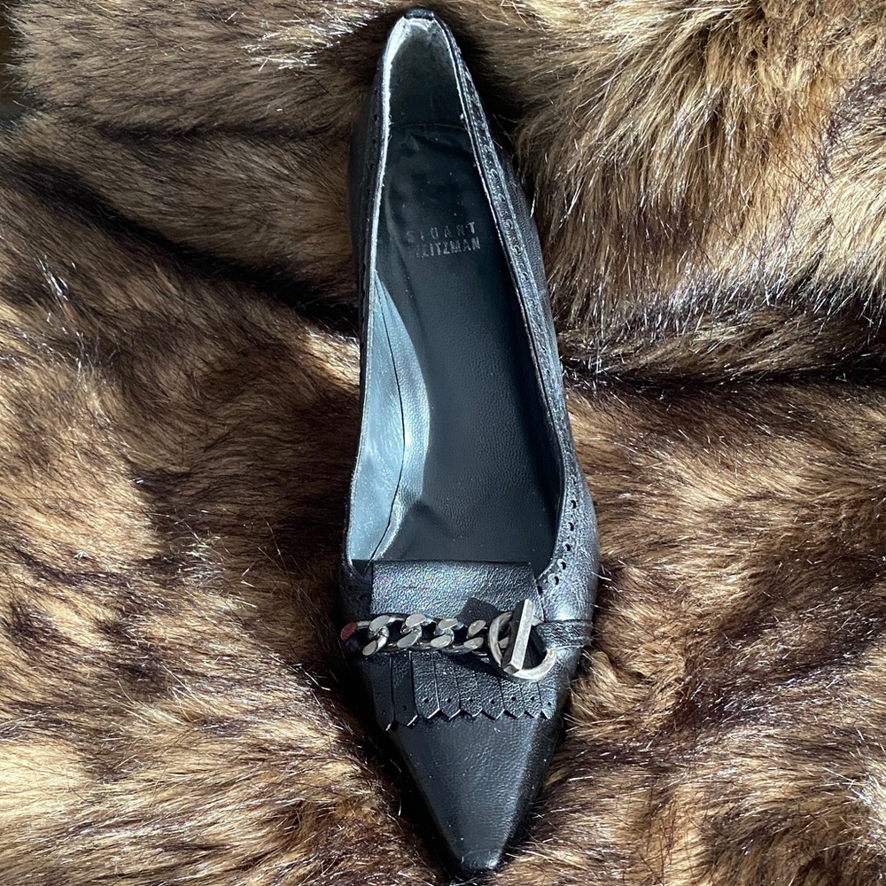 Stuart Weitzman Black Leather Loafer